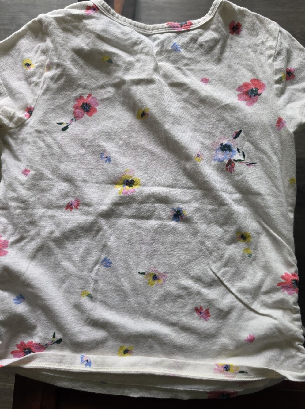 GAP White Cotton Sheet with Pink, Yellow & Blue Floral Print